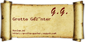 Grotte Günter névjegykártya